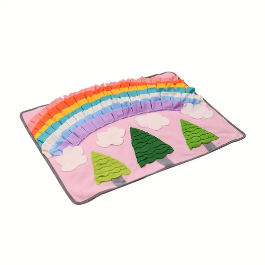 Extra large dog snuffle mat rainbow pattern